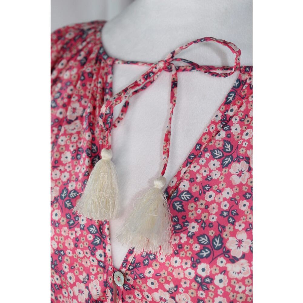 Spell and the Gypsy Poppy Smock floral all over print mini dress M puff sleeve - Picture 6 of 7